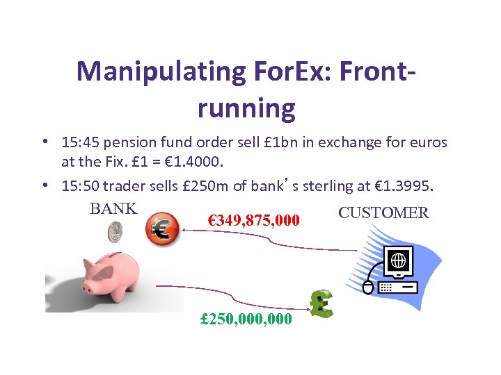 Manipulating For. Ex: Frontrunning • 15: 45 pension fund order sell £ 1 bn
