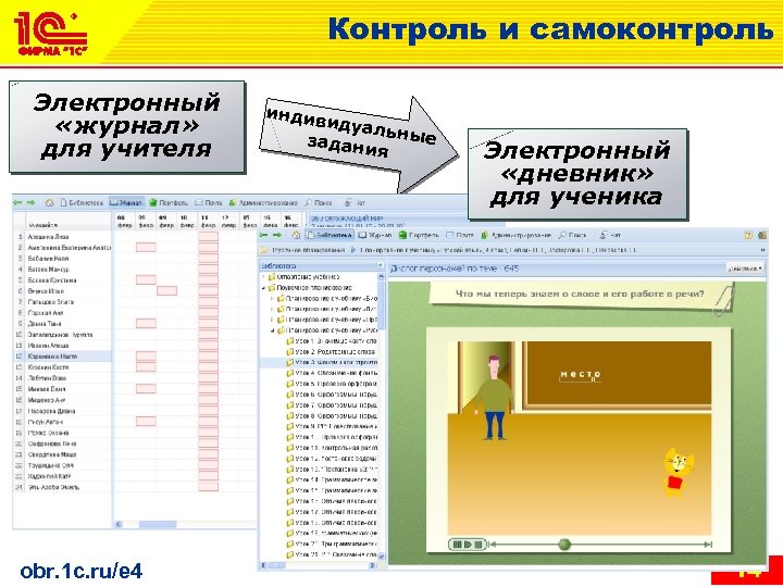 Контроль и самоконтроль Электронный «журнал» для учителя obr. 1 c. ru/e 4 индив идуал