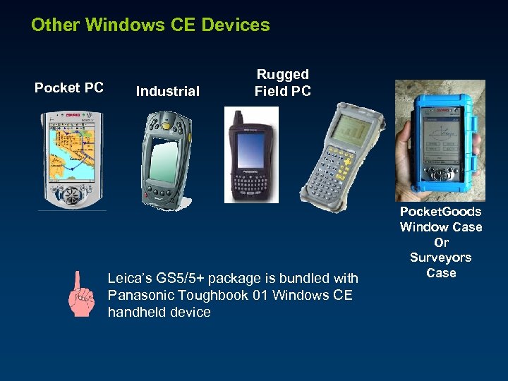 Other Windows CE Devices Pocket PC Industrial Rugged Field PC Leica’s GS 5/5+ package