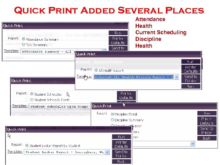 Quick Print Added Several Places Attendance Health Current Scheduling Discipline Health 