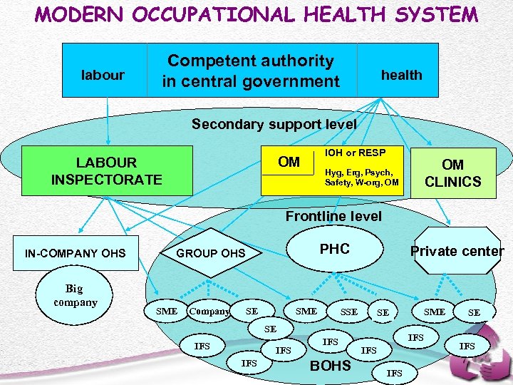MODERN OCCUPATIONAL HEALTH SYSTEM labour Competent authority in central government health Secondary support level