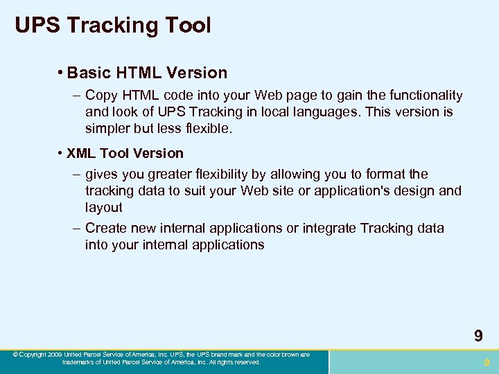 UPS Tracking Tool • Basic HTML Version – Copy HTML code into your Web