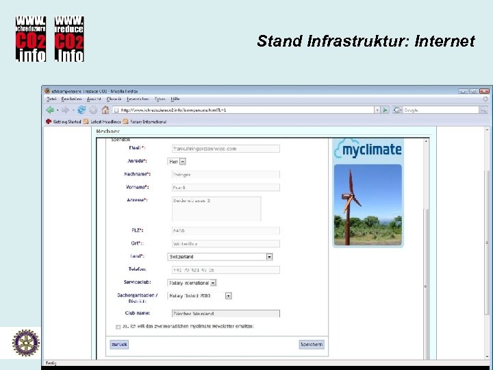 Stand Infrastruktur: Internet Gesamtprojekt Klimaschutz Informationen zum Stand der Arbeiten per Ende Mai 2008