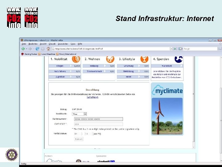 Stand Infrastruktur: Internet Gesamtprojekt Klimaschutz Informationen zum Stand der Arbeiten per Ende Mai 2008
