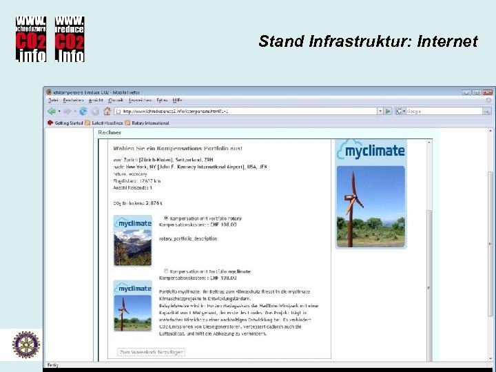 Stand Infrastruktur: Internet Gesamtprojekt Klimaschutz Informationen zum Stand der Arbeiten per Ende Mai 2008