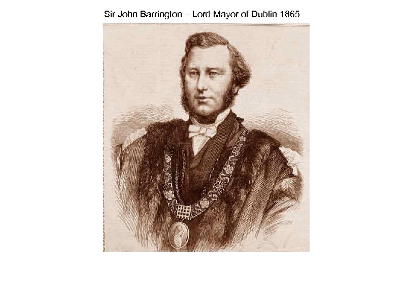 Sir John Barrington – Lord Mayor of Dublin 1865 