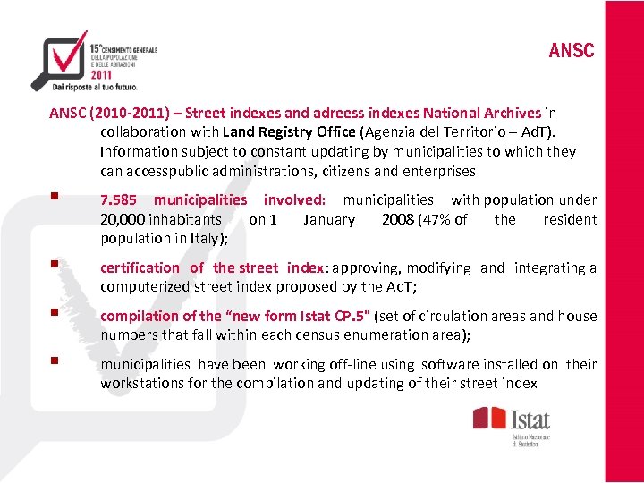 ANSC (2010 -2011) – Street indexes and adreess indexes National Archives in collaboration with