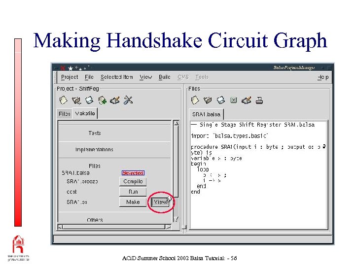 Making Handshake Circuit Graph ACi. D Summer School 2002 Balsa Tutorial: - 56 