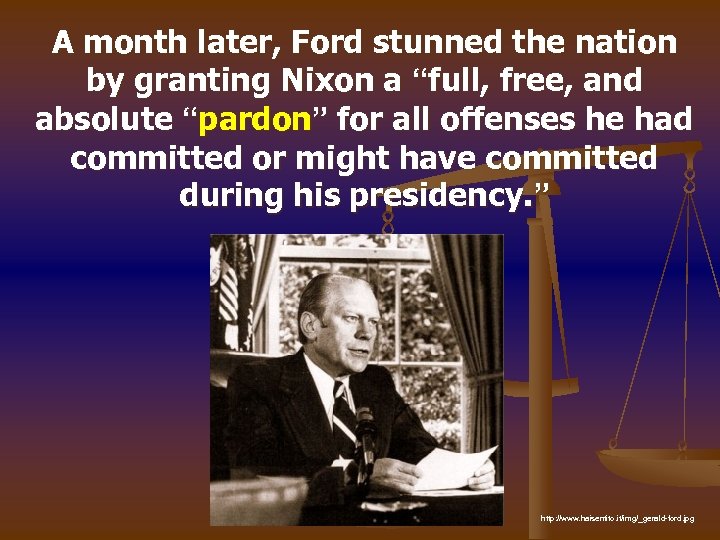 A month later, Ford stunned the nation by granting Nixon a “full, free, and