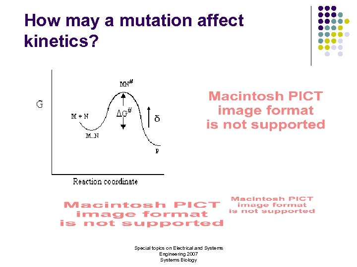 How may a mutation affect kinetics? δ Special topics on Electrical and Systems Engineering