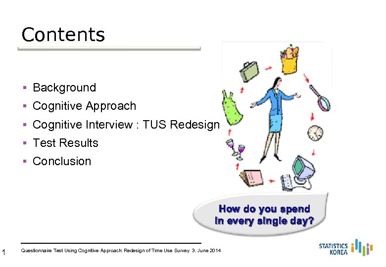 Contents § Background § Cognitive Approach § Cognitive Interview : TUS Redesign § Test