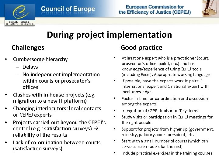 During project implementation Challenges • • • Cumbersome hierarchy – Delays – No independent