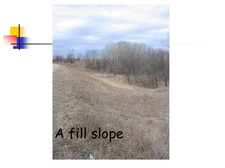 A fill slope 