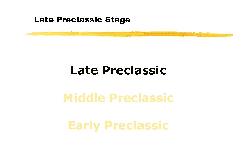 Late Preclassic Stage Late Preclassic Middle Preclassic Early Preclassic 