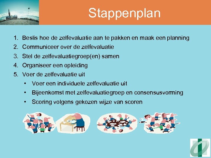 Stappenplan 1. Beslis hoe de zelfevaluatie aan te pakken en maak een planning 2.
