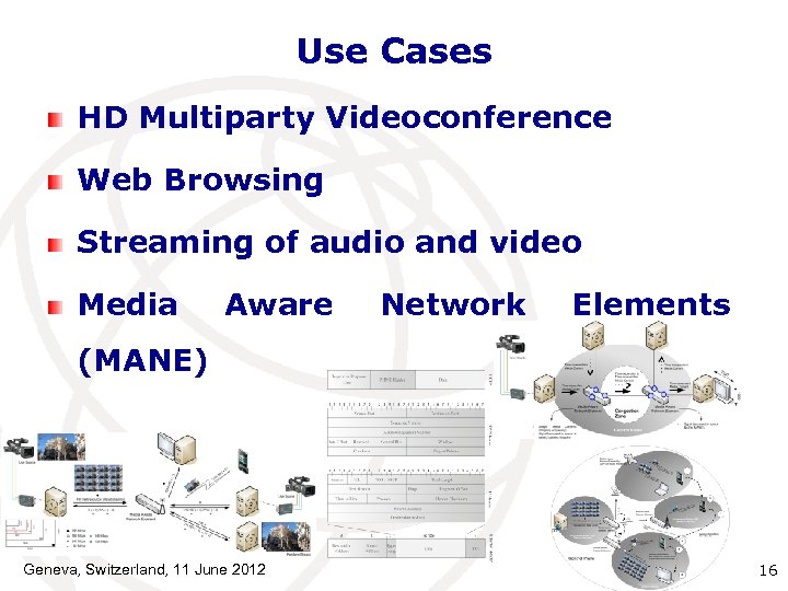 Use Cases HD Multiparty Videoconference Web Browsing Streaming of audio and video Media Aware