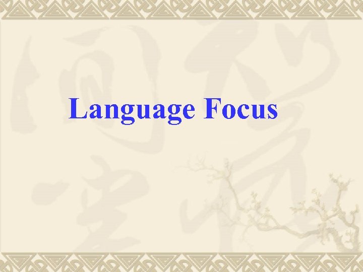 Language Focus 