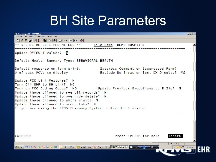 BH Site Parameters 