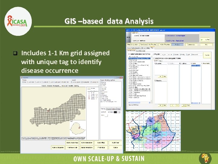 GIS –based data Analysis q Includes 1 -1 Km grid assigned with unique tag