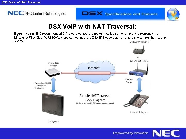 DSX Vo. IP w/ NAT Traversal DSX Vo. IP with NAT Traversal: If you