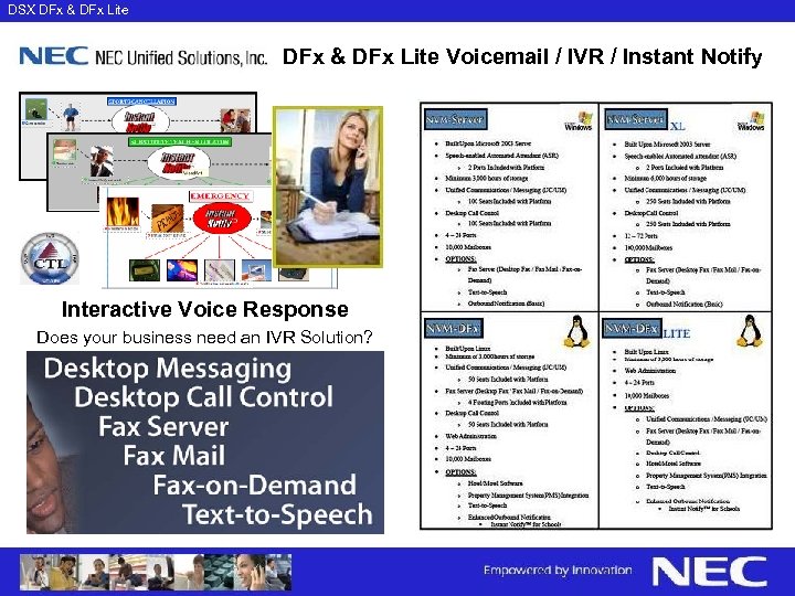 DSX DFx & DFx Lite Voicemail / IVR / Instant Notify Interactive Voice Response