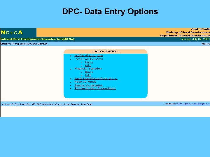 DPC- Data Entry Options 