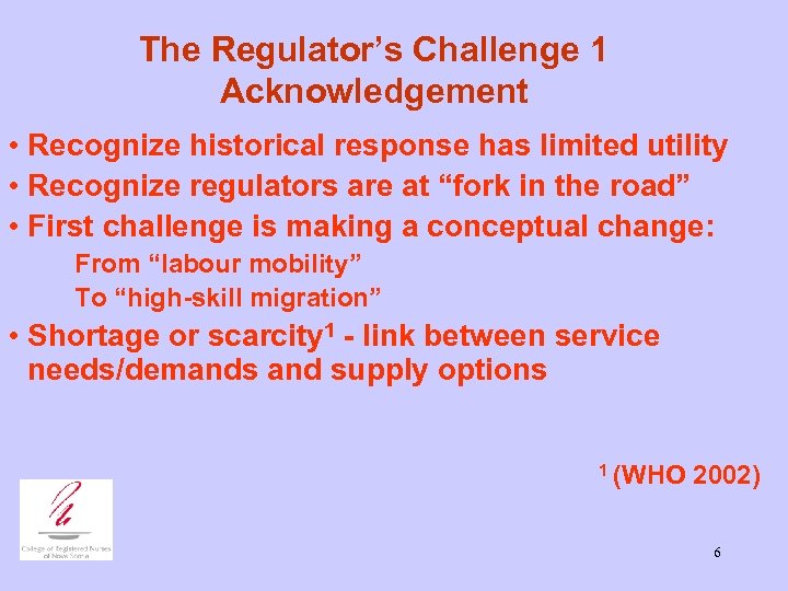 The Regulator’s Challenge 1 Acknowledgement • Recognize historical response has limited utility • Recognize