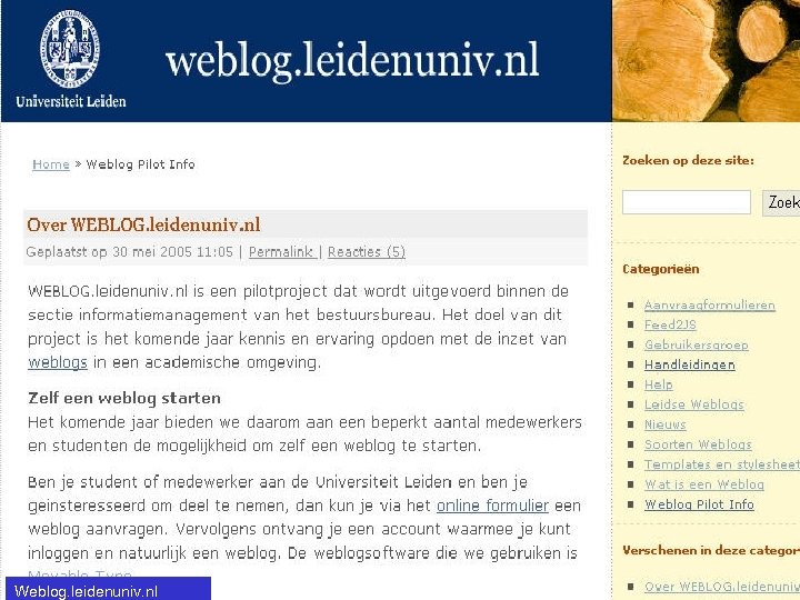 Weblog. leidenuniv. nl 