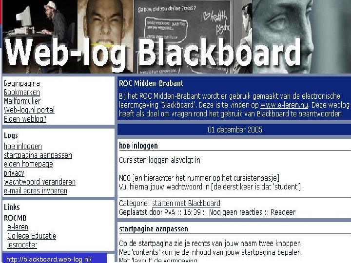 http: //blackboard. web-log. nl/ 