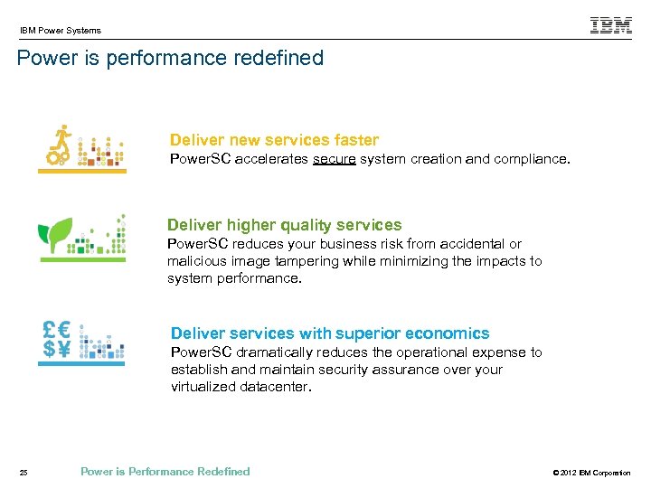 IBM Power Systems Power is performance redefined Deliver new services faster Power. SC accelerates