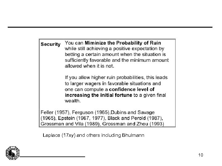 Laplace (17 xy) and others including Bhulmann 10 