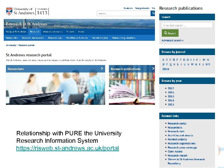 Relationship with PURE the University Research Information System https: //risweb. st-andrews. ac. uk/portal 