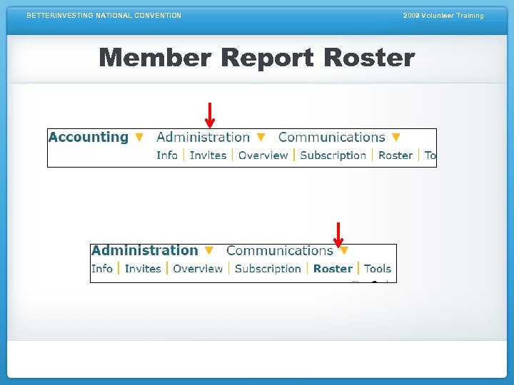 BETTERINVESTING NATIONAL CONVENTION 2009 Volunteer Training Member Report Roster 