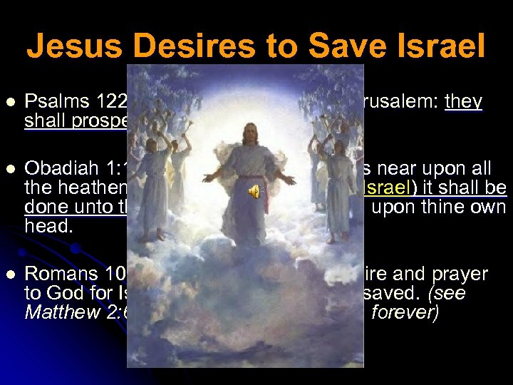 Jesus Desires to Save Israel l Psalms 122: 6 Pray for the peace of