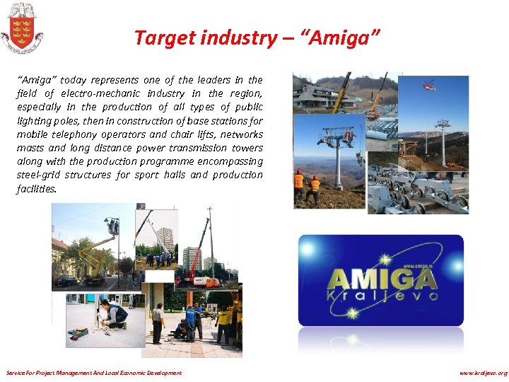 Target industry – “Amiga” today represents one of the leaders in the field of