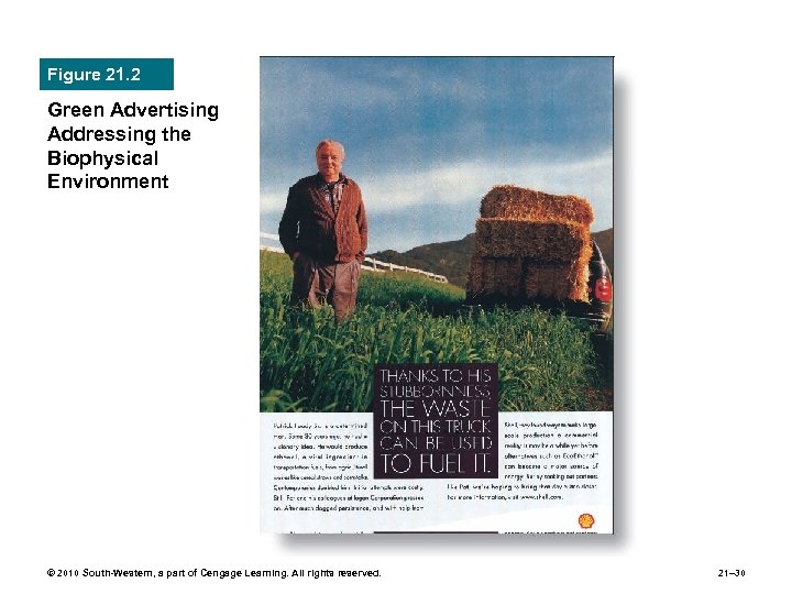 Figure 21. 2 Green Advertising Addressing the Biophysical Environment © 2010 South-Western, a part