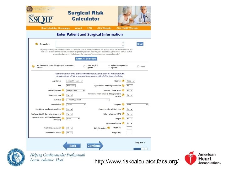 http: //www. riskcalculator. facs. org/ 