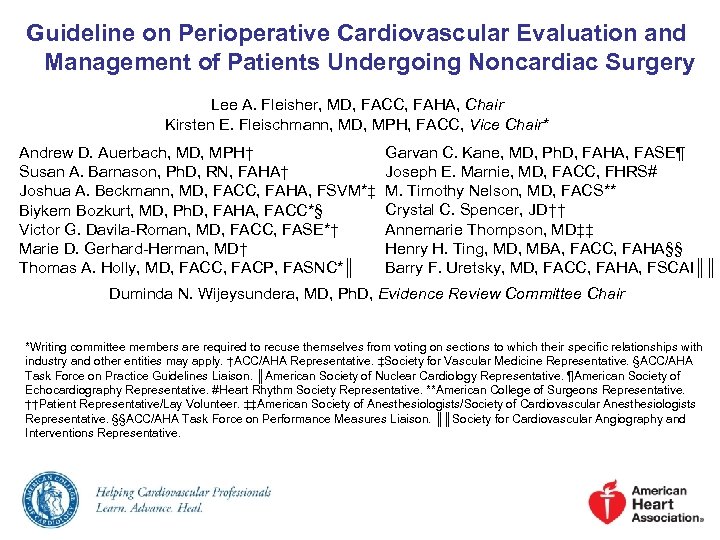 Guideline on Perioperative Cardiovascular Evaluation and Management of Patients Undergoing Noncardiac Surgery Lee A.