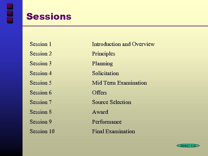 Sessions Session 1 Introduction and Overview Session 2 Principles Session 3 Planning Session 4