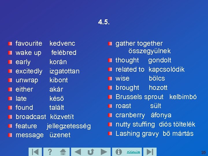 4. 5. favourite kedvenc wake up felébred early korán excitedly izgatottan unwrap kibont either