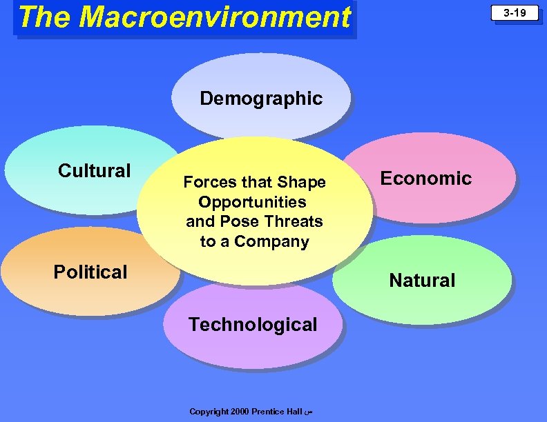 The Macroenvironment 3 -19 Demographic Cultural Forces that Shape Opportunities and Pose Threats to