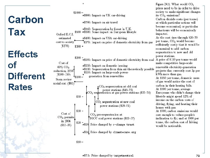 Carbon Tax Effects of Different Rates 79 