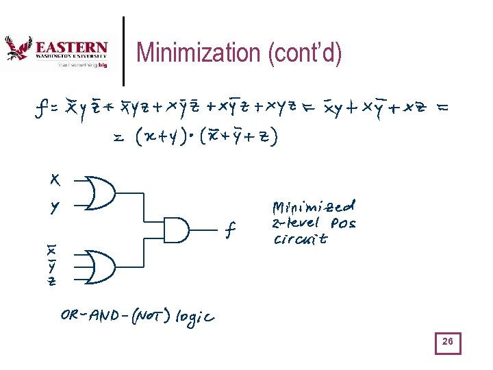 Minimization (cont’d) 26 