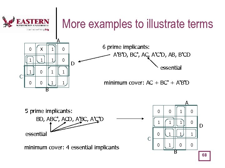 More examples to illustrate terms A 0 1 1 1 0 0 1 6