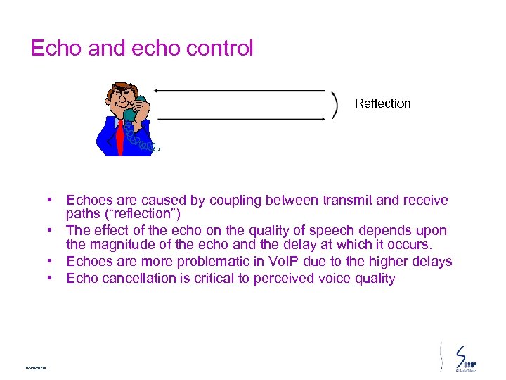 Echo and echo control Reflection • Echoes are caused by coupling between transmit and