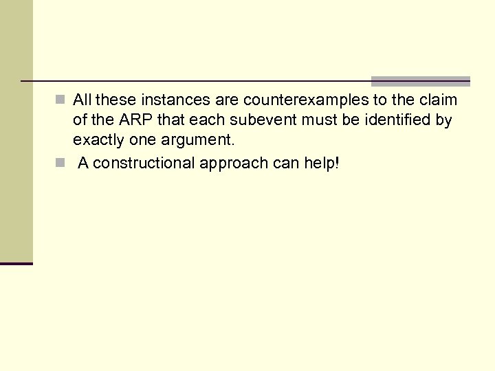 n All these instances are counterexamples to the claim of the ARP that each