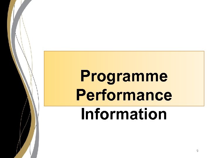 Programme Performance Information 9 