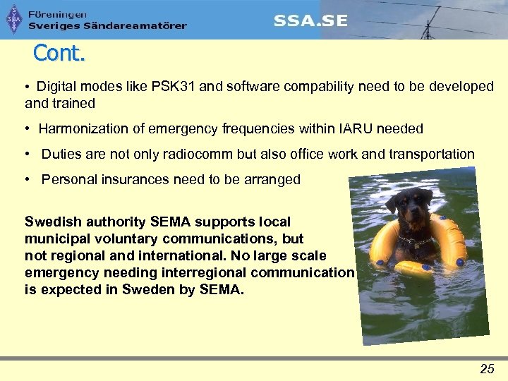 Cont. • Digital modes like PSK 31 and software compability need to be developed