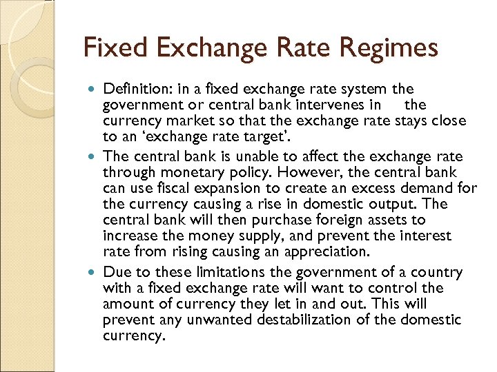 what is the meaning of exchange rate regime