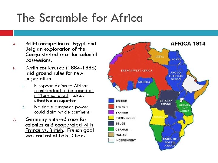 The Scramble for Africa British occupation of Egypt and Belgian exploration of the Congo